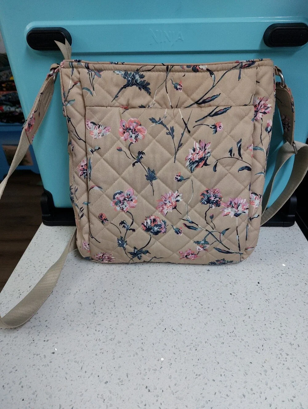 Vera Bradley Triple Zip Hipster Performance Twill Strawflowers NWT